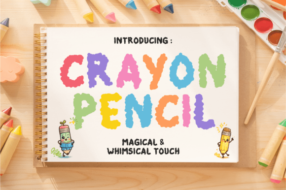 Crayon Pencil Font for Handmade Branding