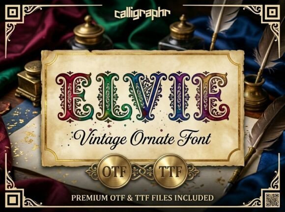 Elvie Font: A Decorative Typeface for Makers